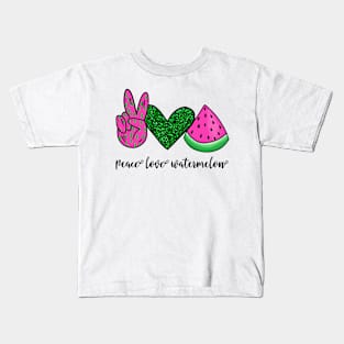 Peace Love and Watermelon Kids T-Shirt